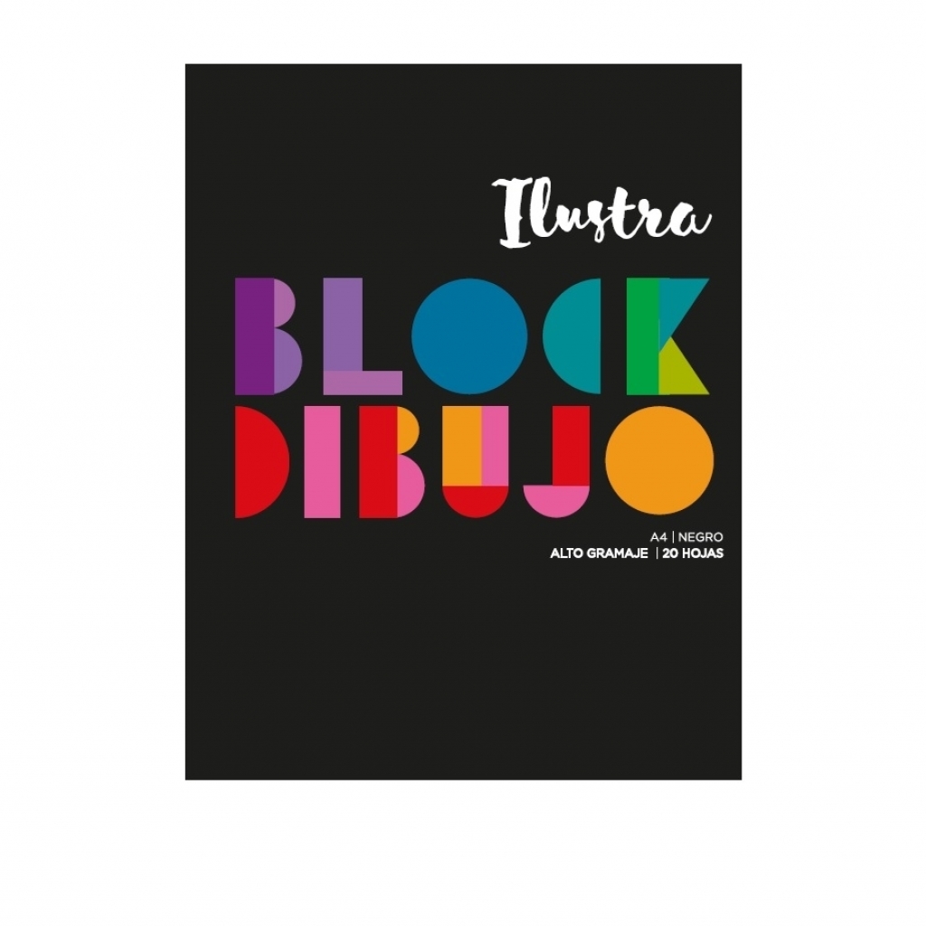 Block cartulina negra ilustra A4 20 hojas