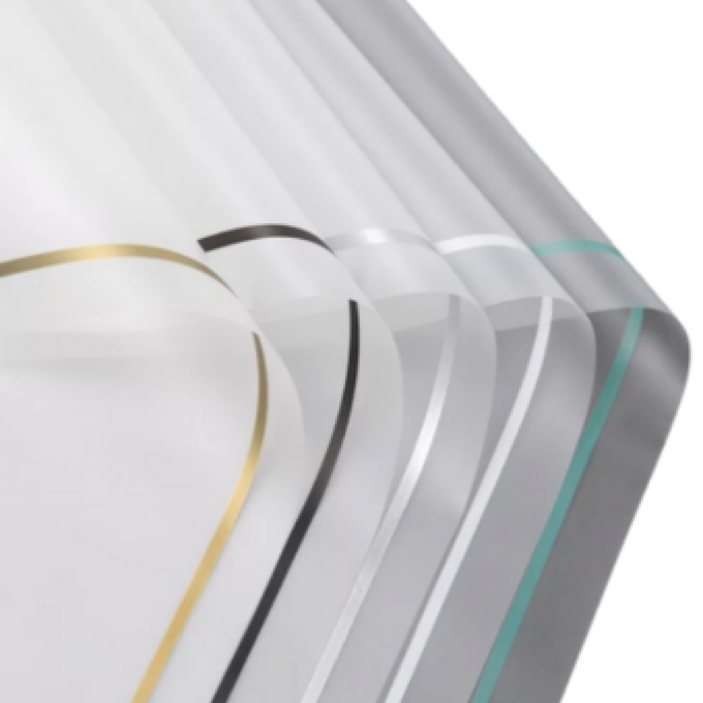 Papel Transparente con detalle metalizado