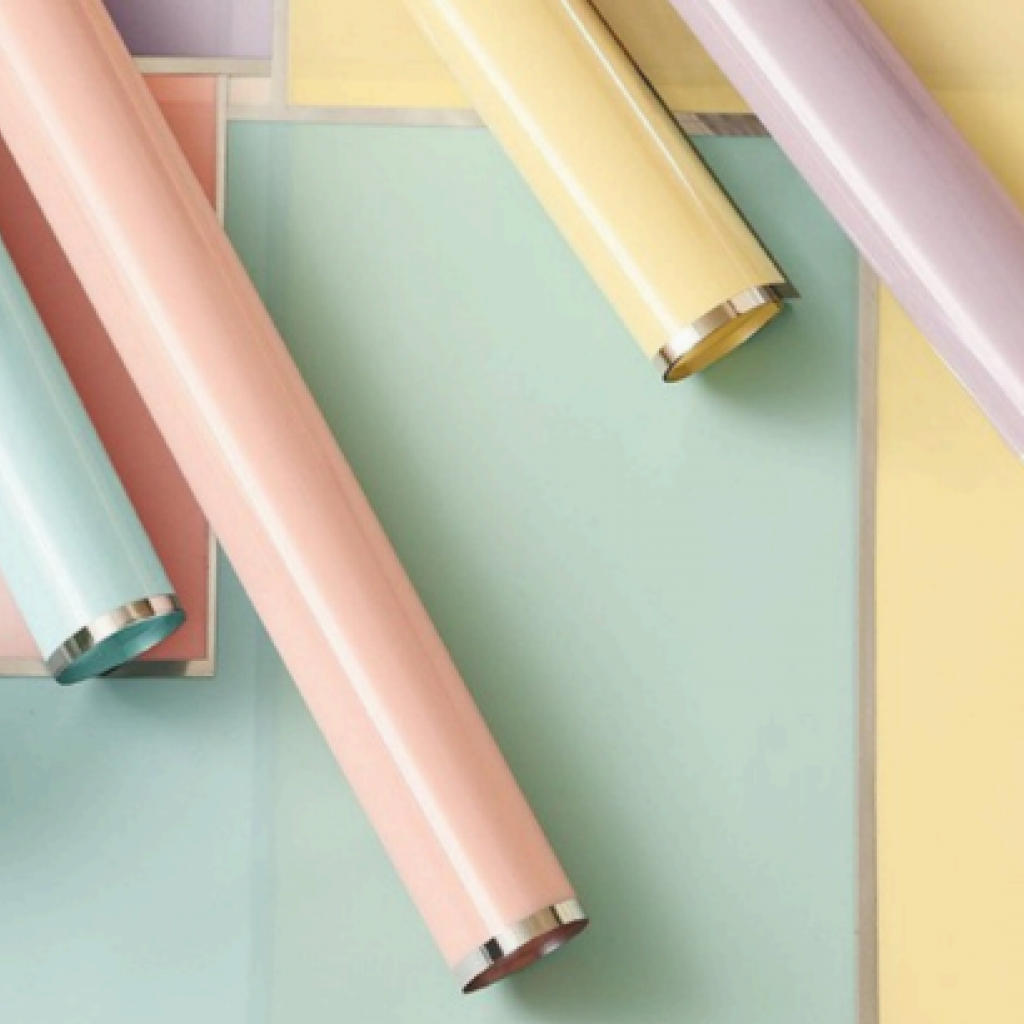 Papel Liso con borde Plateado