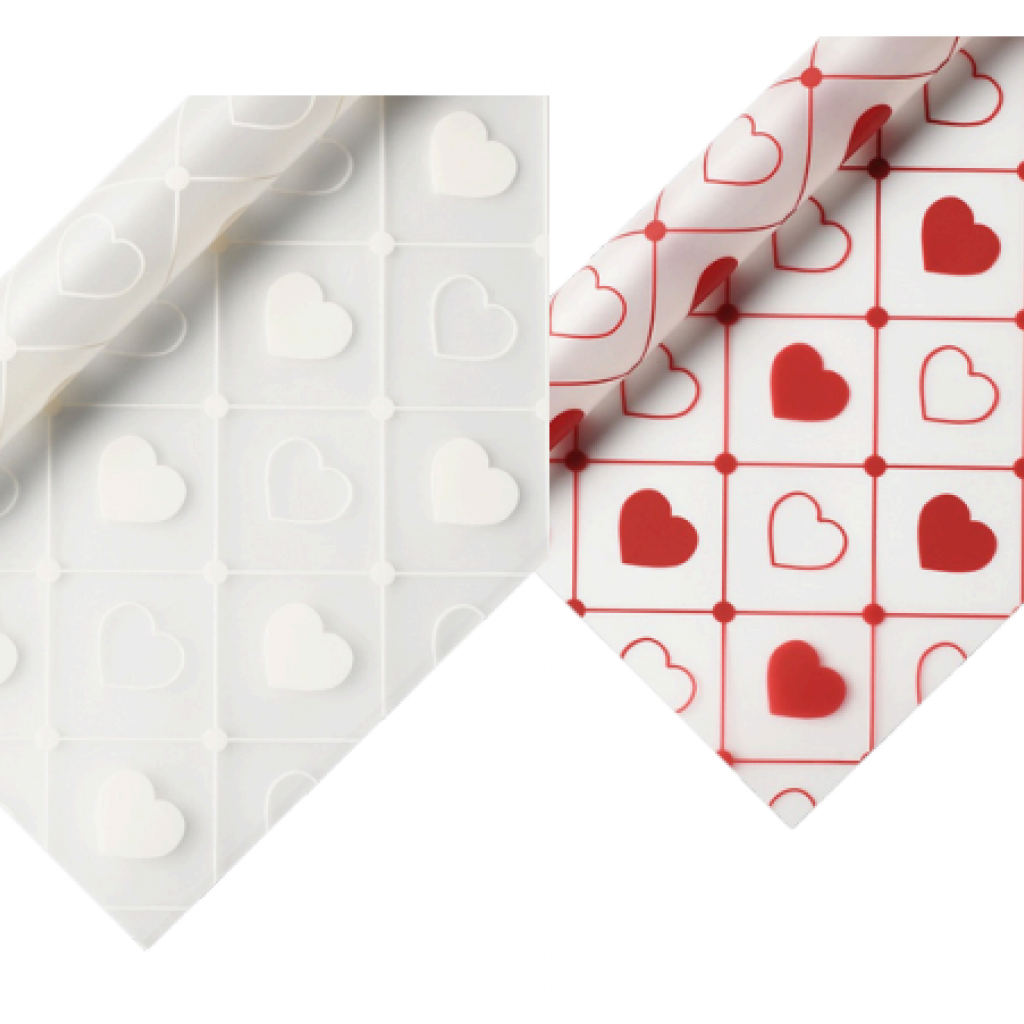 Papel Corazones (transparente)