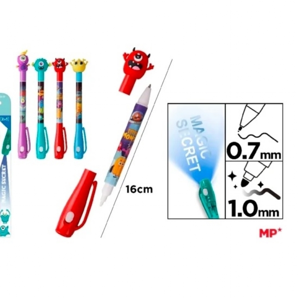 Boligrafo tinta invisible magico 2 trazos main paper