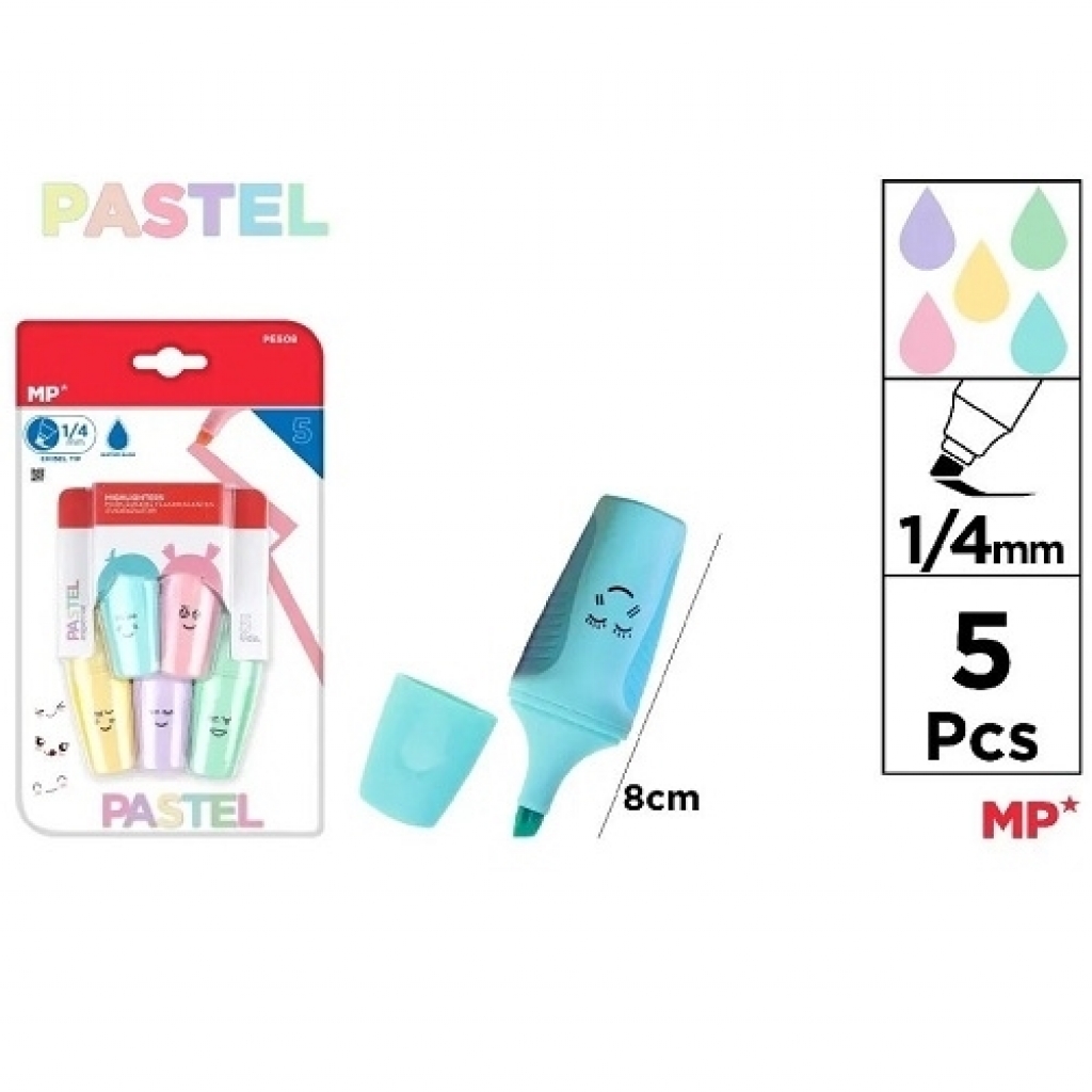 Marcador fluo mini main paper blister 5 un. PE508